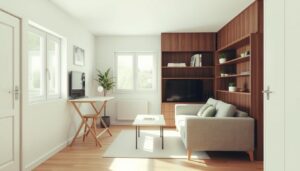 Opklapbare meubels voor een kleine woonkamer