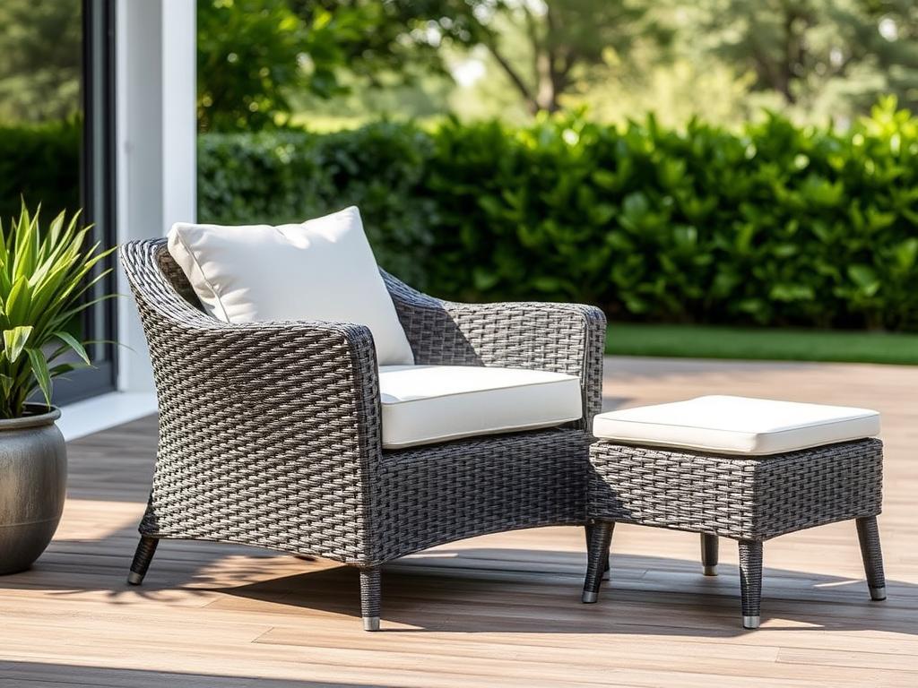 Polyrattan tuinstoel die het hele jaar buiten kan blijven staan Polyrattan tuinstoel die het hele jaar buiten kan blijven staan