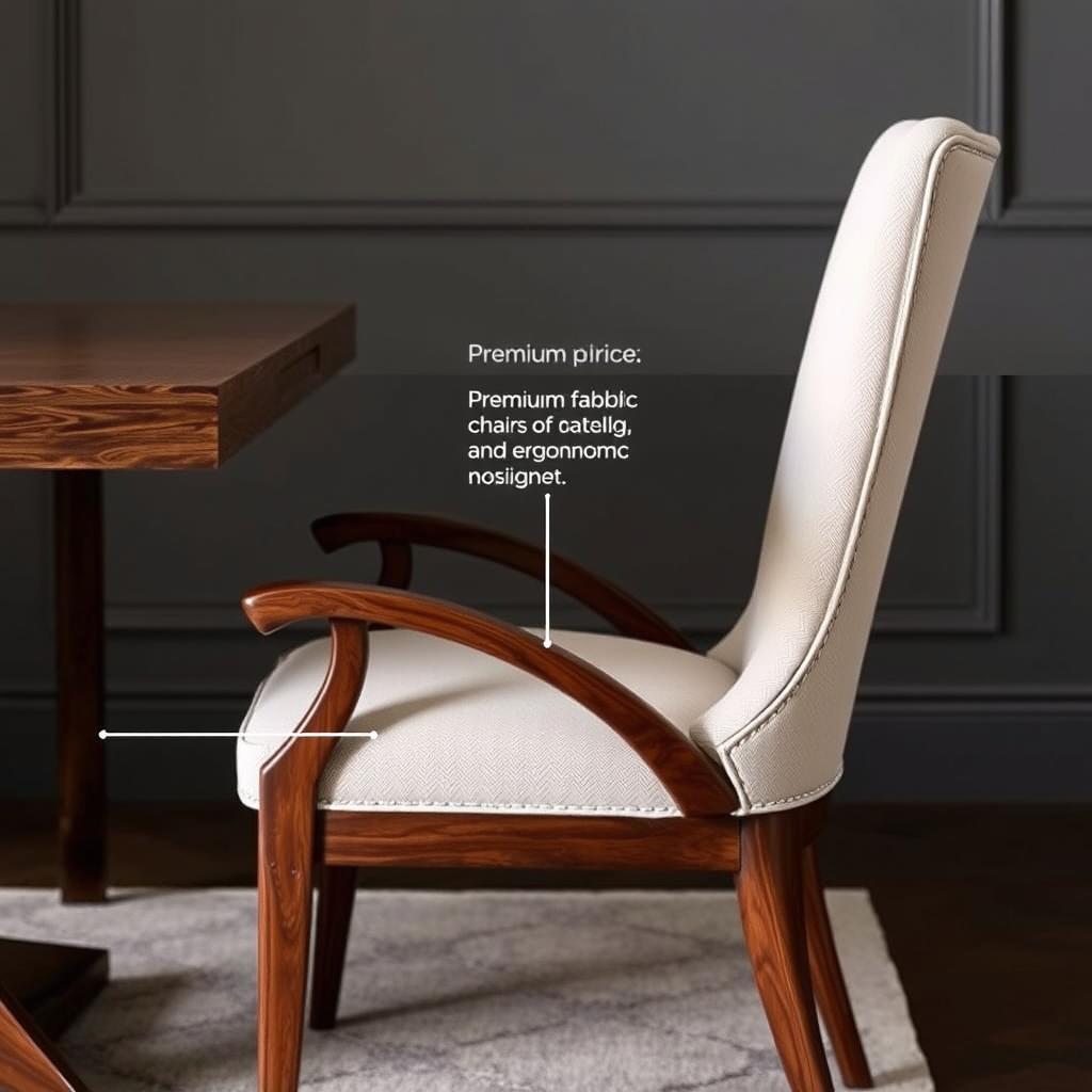 Premium eetkamerstoelen hout met stof