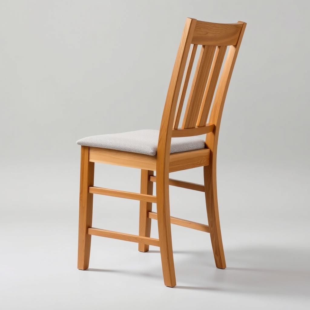 Rustieke eetkamerstoel model Kansas van massief eikenhout met stoffen zitting