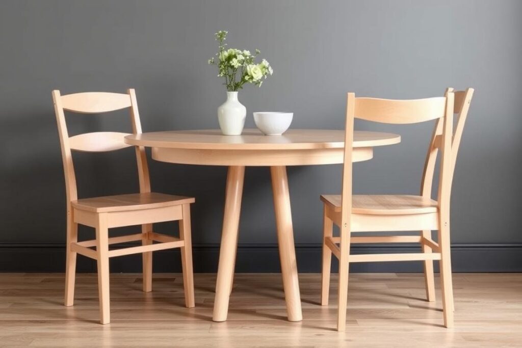 Scandinavisch-landelijke houten eetkamerstoelen met lichte afwerking en minimalistische lijnen