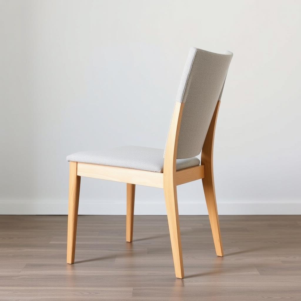 Scandinavische eetkamerstoel model Alvesta met licht houten frame en comfortabele stoffen zitting