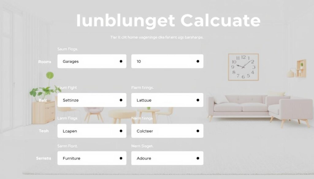 Screenshot van de inboedel budget calculator tool