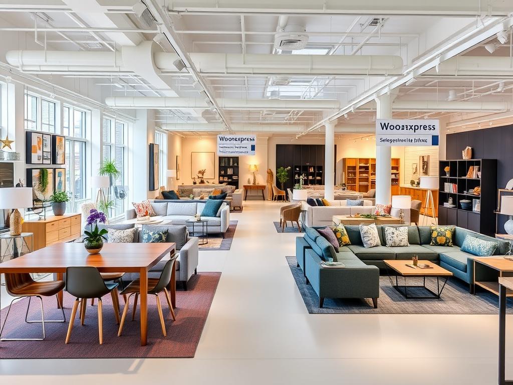 Showroom van Woonexpress met moderne meubels en woonaccessoires Showroom van Woonexpress met moderne meubels en woonaccessoires