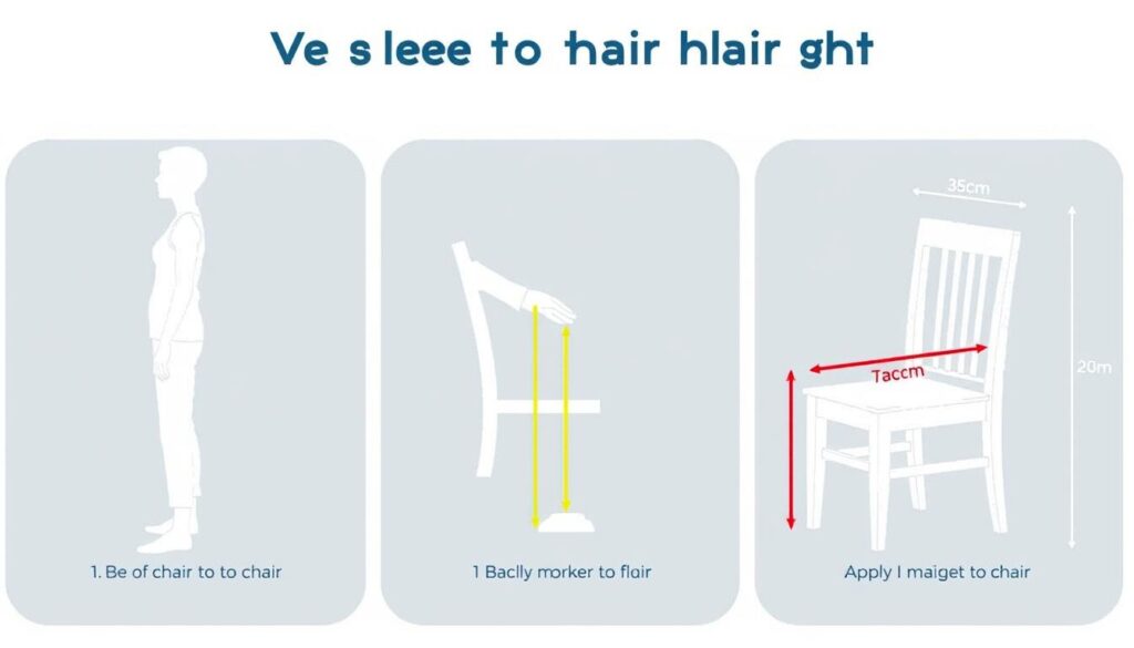 Stapsgewijze instructie voor het meten van de ideale zithoogte voor een stoel Stapsgewijze instructie voor het meten van de ideale zithoogte voor een stoel