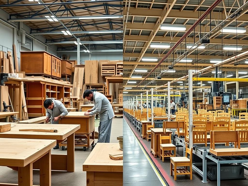 Vergelijking tussen handgemaakte en machinaal geproduceerde meubels, toont waarom zijn meubels zo duur Vergelijking tussen handgemaakte en machinaal geproduceerde meubels, toont waarom zijn meubels zo duur