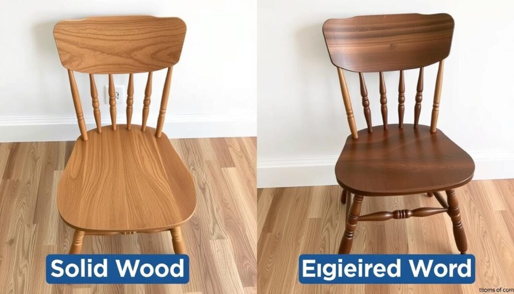 Vergelijking tussen massief houten en samengesteld houten spijlenstoelen Vergelijking tussen massief houten en samengesteld houten spijlenstoelen