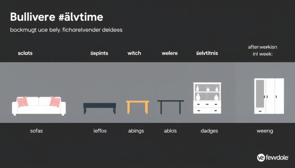 Verschillende meubelcategorieën met hun gemiddelde levertijd meubels Verschillende meubelcategorieën met hun gemiddelde levertijd meubels