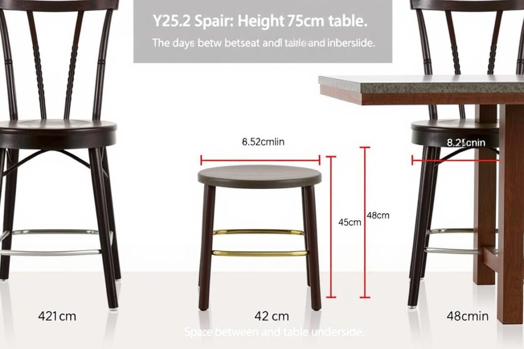 Verschillende stoelhoogtes naast een tafel van 75 cm Verschillende stoelhoogtes naast een tafel van 75 cm