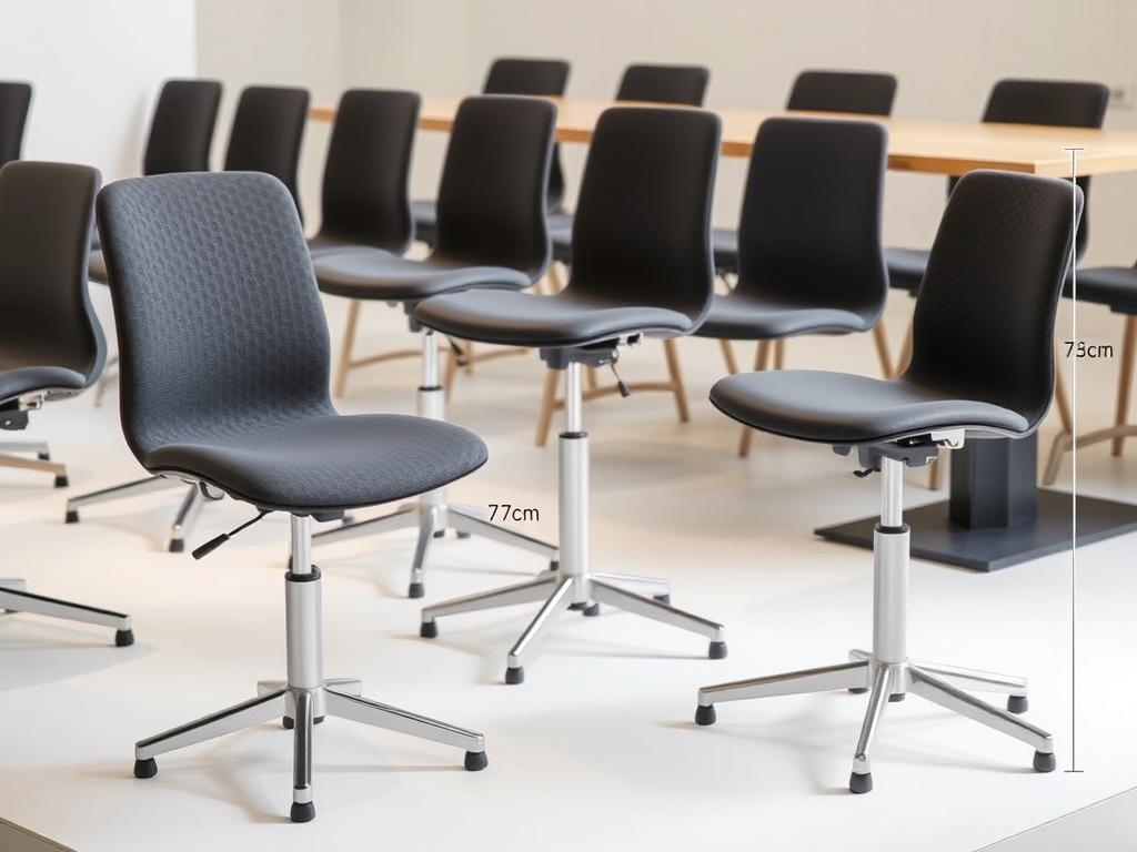 Verstelbare stoelen en accessoires voor optimale zithoogte bij een tafel van 77 cm Verstelbare stoelen en accessoires voor optimale zithoogte bij een tafel van 77 cm