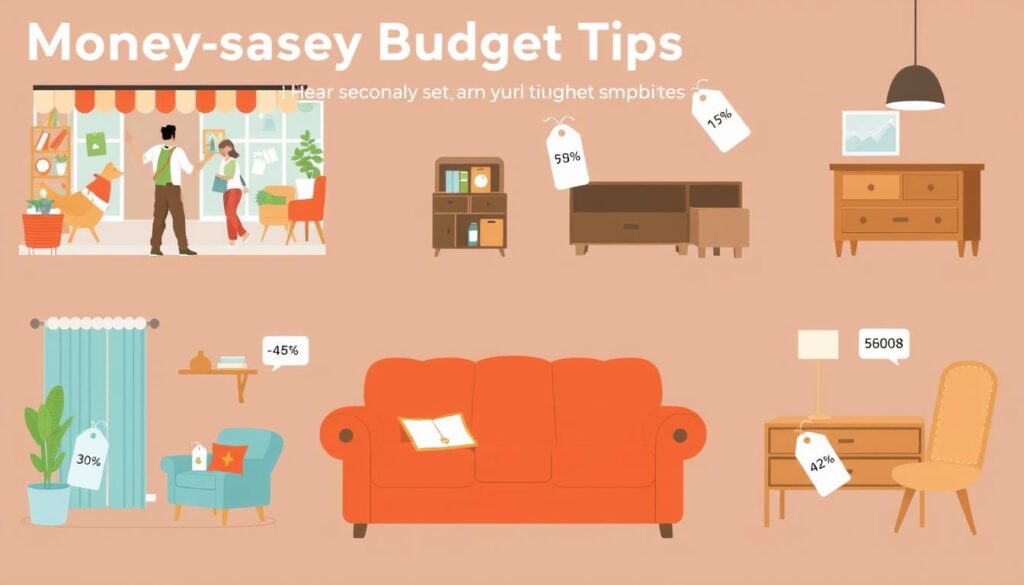 Visuele weergave van budgettips voor meubels met gemiddelde kosten meubels besparingen Visuele weergave van budgettips voor meubels met gemiddelde kosten meubels besparingen