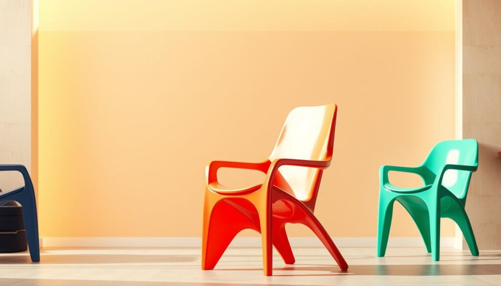moderne kunststof stoel in diverse kleuren