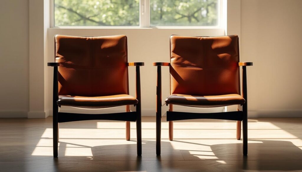 unieke uitstraling leren stoelen