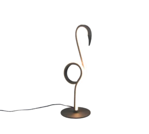 De REALITY Tafellamp INGO heeft een ronde voet en een doorlopende lusvormige LED die een abstracte, artistieke vorm vormt. Het strakke, minimalistische ontwerp werpt een zachte gloed, waardoor het een stijlvolle moderne tafellamp is voor elke ruimte.