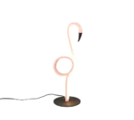 De REALITY Tafellamp INGO is een moderne tafellamp met een zwarte ronde voet en een witte, gloeiende LED-buis in de vorm van een abstracte lus en curve voor een artistieke look.