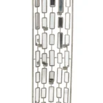 De Wanddecoratie Theelichthouder Metaal/spiegel Grijs Groot heeft een verspringend rooster van kleine rechthoekige spiegeltjes in een metalen frame voor een stijlvol decoratief accent.