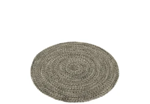 Een klein Miami Outdoor vloerkleed in zwart en wit, tegen een witte achtergrond.