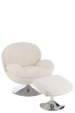 Relaxstoel + Voetenbankje Lay Room/Zilver