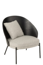 Lounge Stoel Lone Zwart/Grijs Hout/Metaal