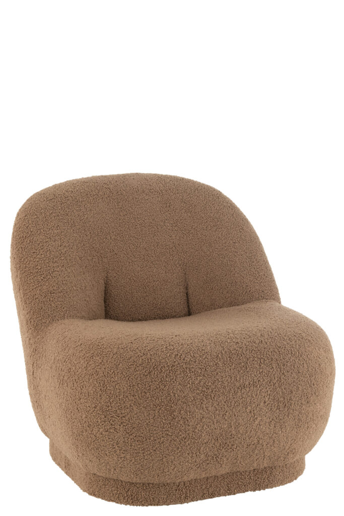 De Kruk Teddy Velvet Wit/Bruin is een moderne, gezellige kruk met afgeronde hoeken en een zachte, gestructureerde bekleding van wit en bruin fluweel.