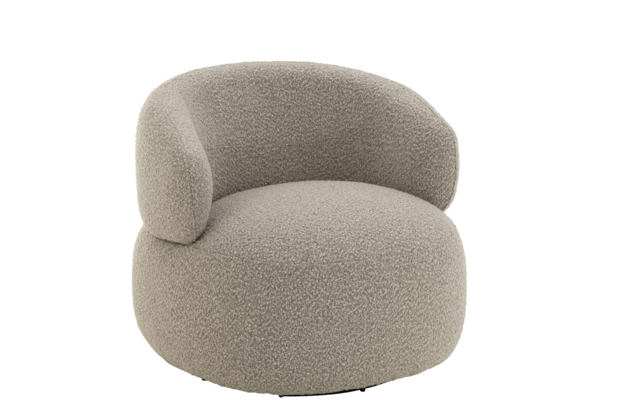 Draaistoel Rond Populierenhout Taupe - Afbeelding 1