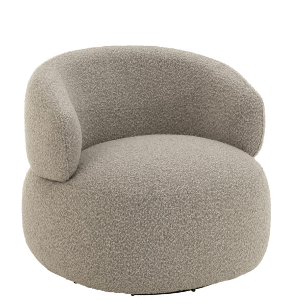 Draaistoel Rond Populierenhout Taupe