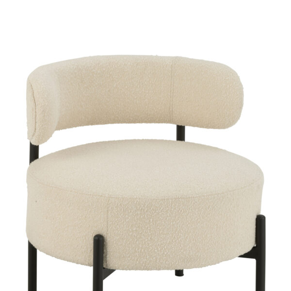 Lounge Chair Bouclé Wit/Zwart Modern