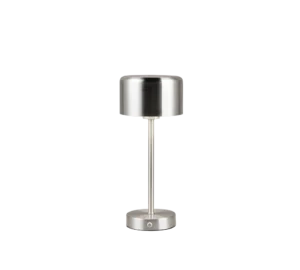 De REALITY Tafellamp JEFF is een moderne metalen tafellamp met een cilindrische kap, ronde voet en strak minimalistisch ontwerp.