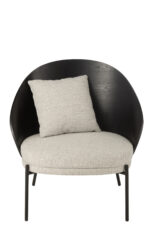 Lounge Stoel Lone Zwart/Grijs Hout/Metaal - Afbeelding 2