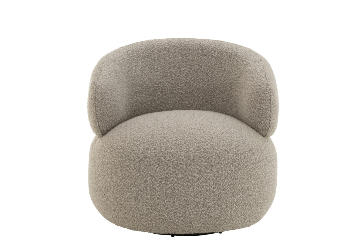 Draaistoel Rond Populierenhout Taupe - Afbeelding 2