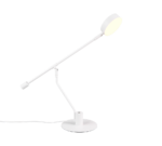 De TRIO Tafellamp Manduro is een moderne witte bureaulamp met een verstelbare arm en ronde voet. De lamp heeft een slank minimalistisch ontwerp en verspreidt zacht licht vanuit de ronde kop.