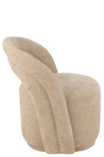 Bijzetstoel Beige Textiel Modern - Afbeelding 3