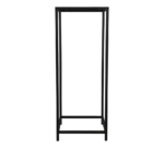 De Mirrors and More Bijzettafel VERONIKA is een hoog, rechthoekig, zwart metalen frame zonder panelen of planken, van voren gezien op een witte achtergrond.