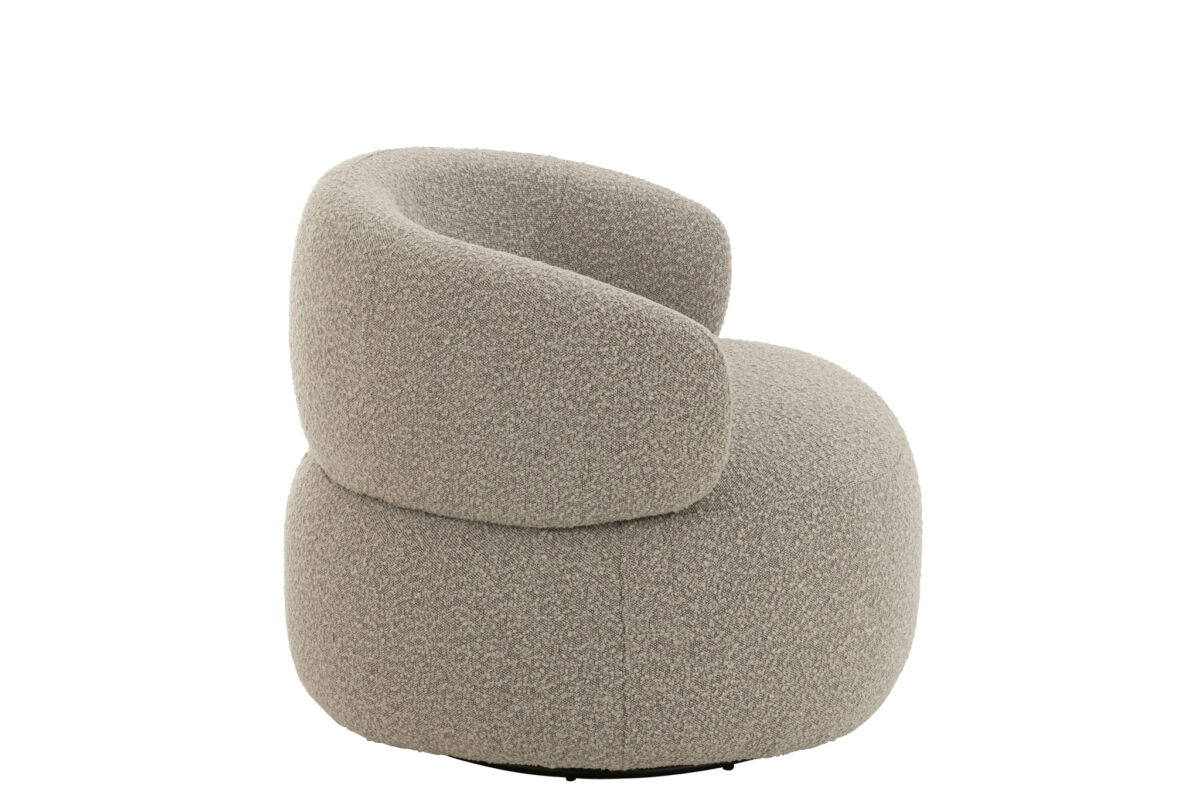 Draaistoel Rond Populierenhout Taupe - Afbeelding 3