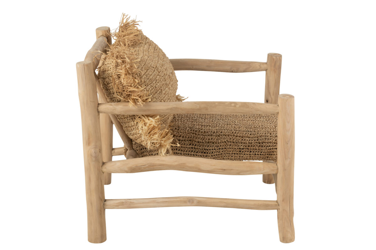 Stoel Timo Raffia/Teak Natuurlijk - Afbeelding 3
