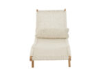 Ligstoel + Kussen Wit Plastic/Teak - Afbeelding 3