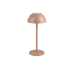 De Reality Tafellamp Ricardo is een moderne tafellamp in roségoud met een koepelvormige kap, slanke steel en ronde voet op een witte achtergrond.