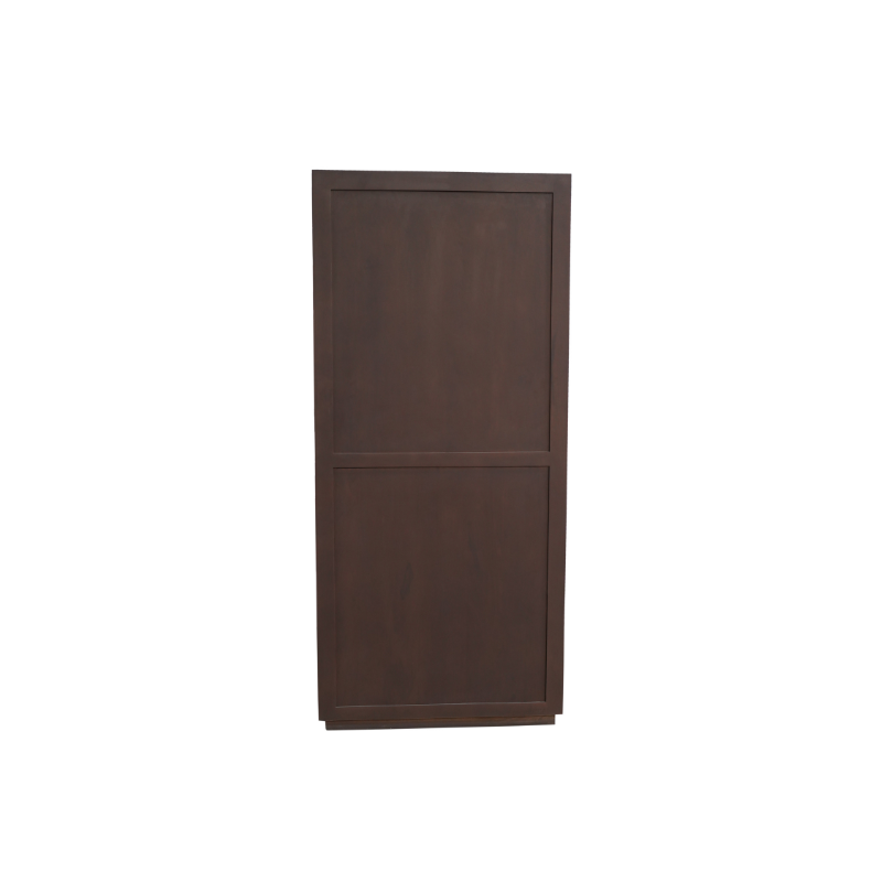 De Boekenkast Brussel Walnut | 90 cm is een hoge, rechthoekige houten kastdeur met een donkerbruine walnootafwerking en twee verzonken panelen, rechtopstaand afgebeeld tegen een effen witte achtergrond.