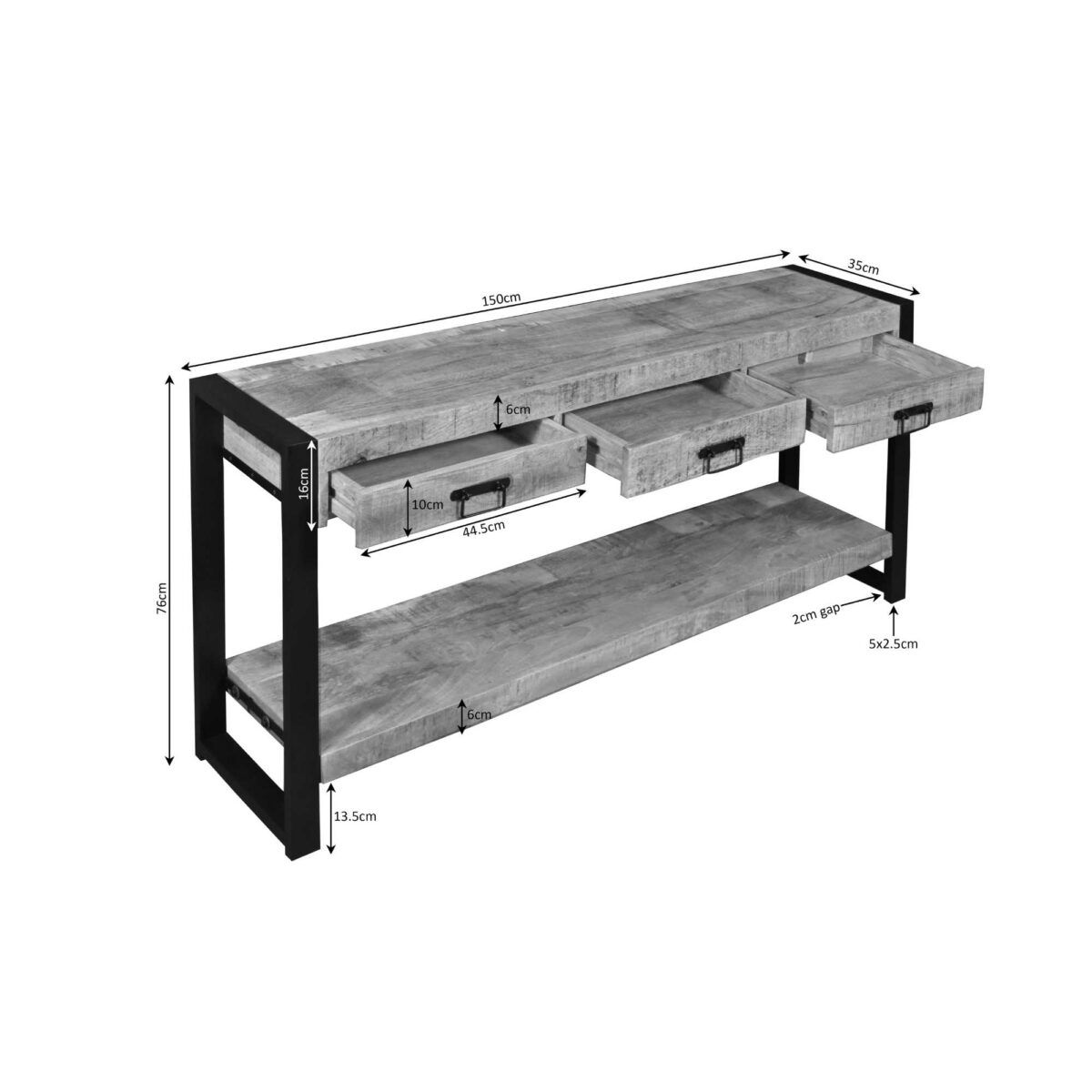 Sidetable Boaz | 150 cm - Afbeelding 5