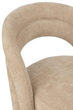 Bijzetstoel Beige Textiel Modern - Afbeelding 7