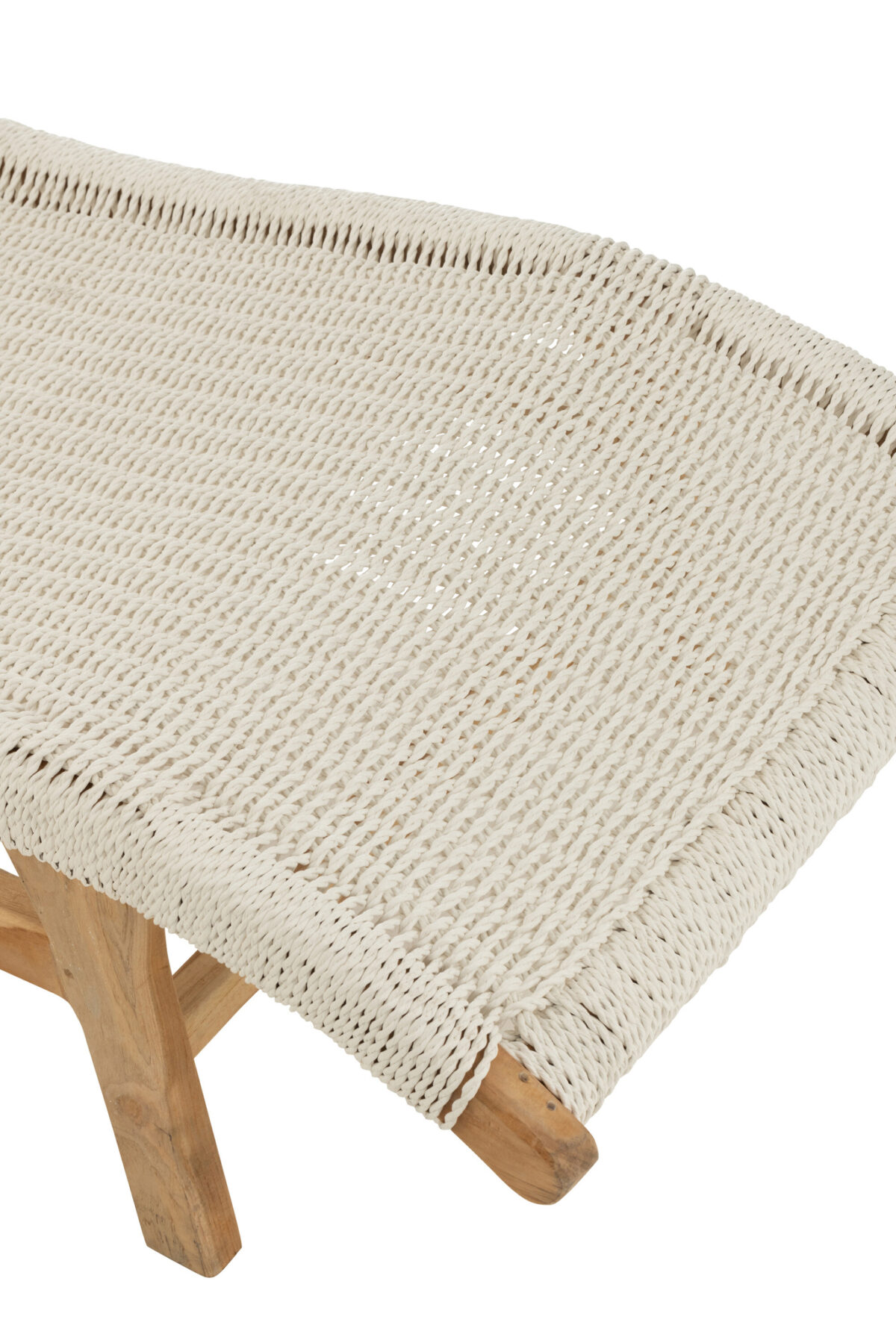 Ligstoel + Kussen Wit Plastic/Teak - Afbeelding 7