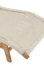 Ligstoel + Kussen Wit Plastic/Teak - Afbeelding 7