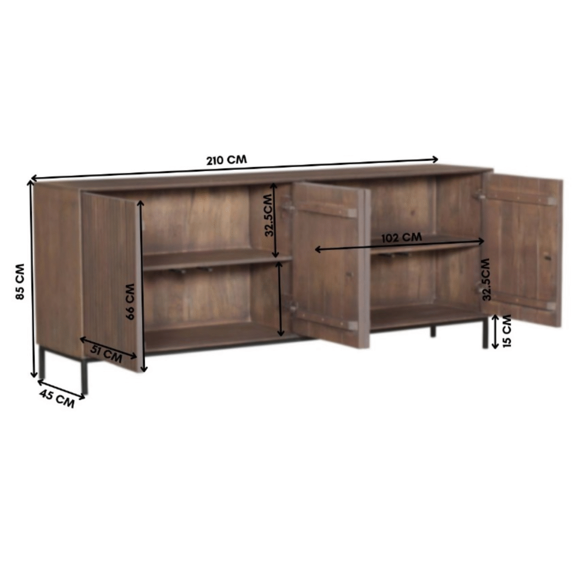 Boekenkast Madison Walnoot | 55 cm - Afbeelding 7