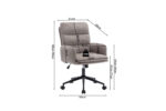 Bureaustoel 'Aimé' Stof Fabb Raven 30 Zand: hoogte 88-98cm, breedte 61cm, diepte 64cm, zithoogte 42-52cm, zitbreedte 50cm, zitdiepte 42cm, armhoogte 26cm, rugleuninghoogte 58cm; max. belasting 120kg. (1 per doos).