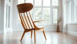 houten stoel mid century