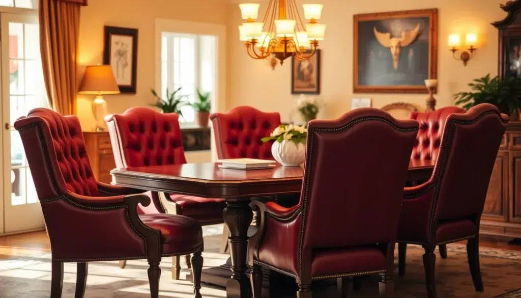 klassieke eetkamerstoelen in interieur
