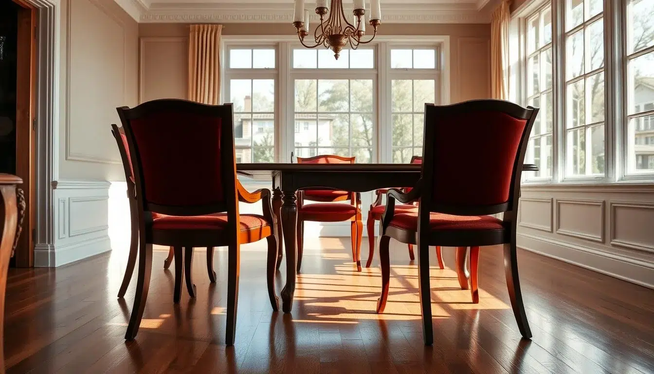 klassieke eetkamerstoelen kersenkleur