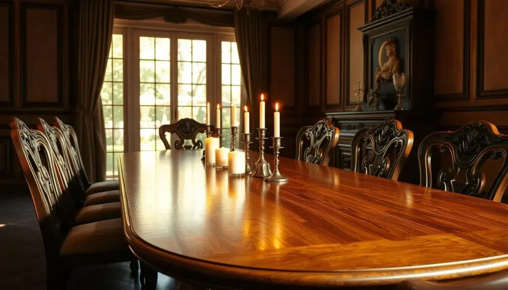 klassieke eettafel met stoelen