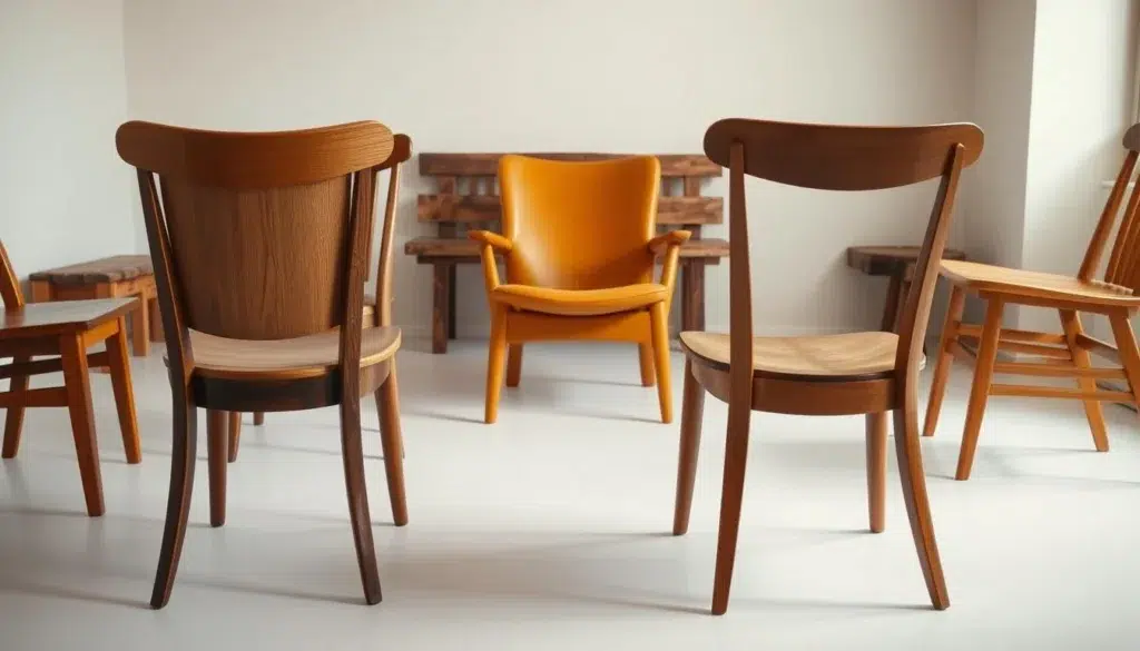 materialen houten stoelen