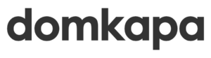 Zwart tekstlogo met domkapa in een vet, modern schreefloos lettertype op een witte achtergrond.
